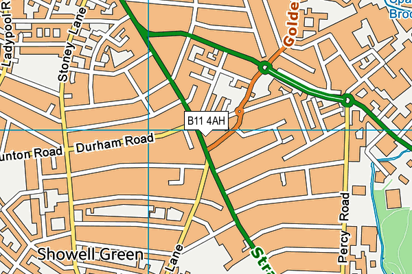 B11 4AH map - OS VectorMap District (Ordnance Survey)