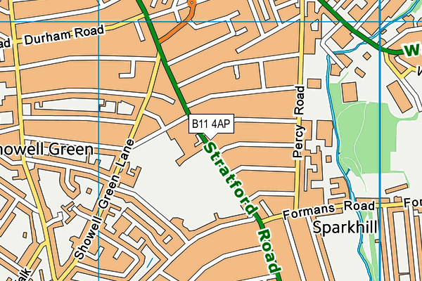 B11 4AP map - OS VectorMap District (Ordnance Survey)