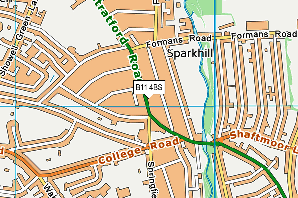 B11 4BS map - OS VectorMap District (Ordnance Survey)