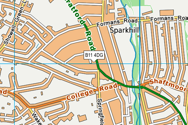 B11 4DG map - OS VectorMap District (Ordnance Survey)