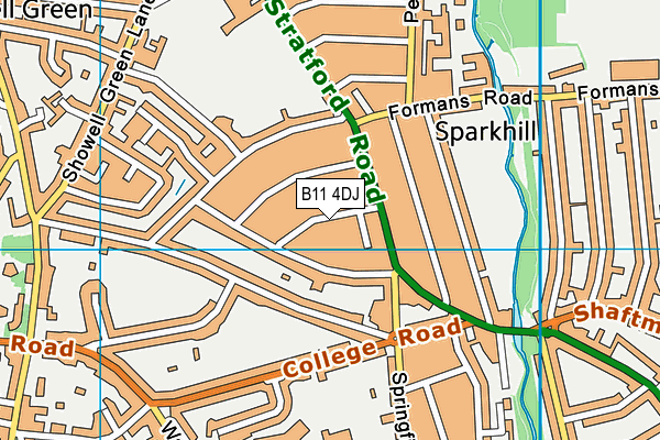 B11 4DJ map - OS VectorMap District (Ordnance Survey)