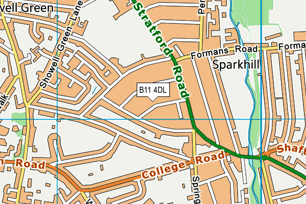 B11 4DL map - OS VectorMap District (Ordnance Survey)