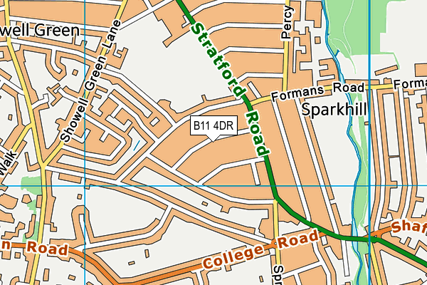 B11 4DR map - OS VectorMap District (Ordnance Survey)