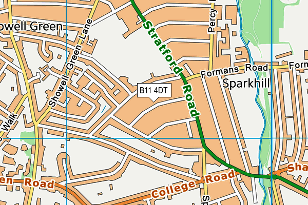 B11 4DT map - OS VectorMap District (Ordnance Survey)