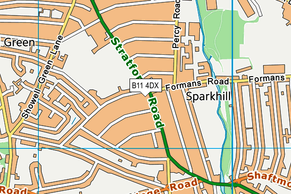 B11 4DX map - OS VectorMap District (Ordnance Survey)