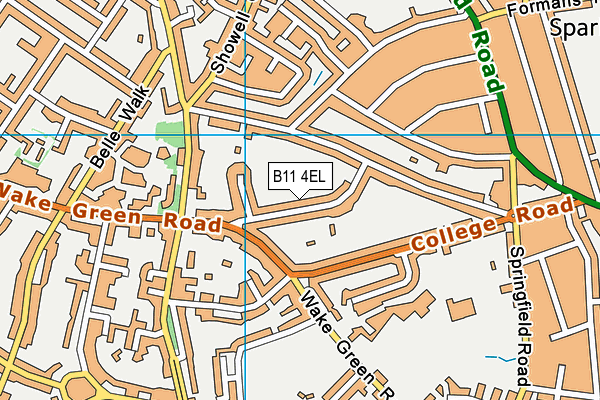 B11 4EL map - OS VectorMap District (Ordnance Survey)