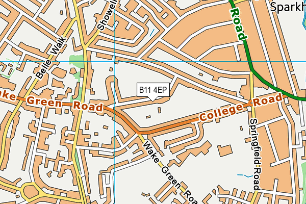 B11 4EP map - OS VectorMap District (Ordnance Survey)