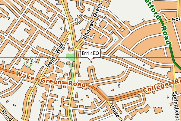 B11 4EQ map - OS VectorMap District (Ordnance Survey)