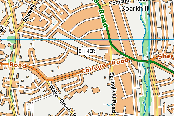 B11 4ER map - OS VectorMap District (Ordnance Survey)