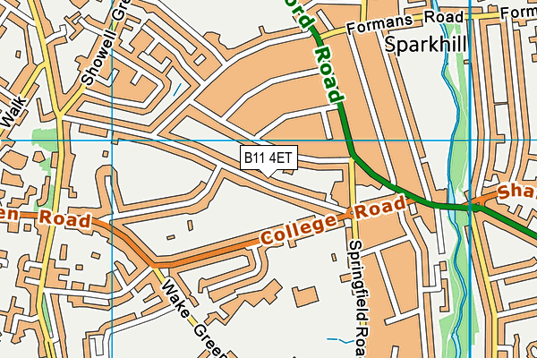 B11 4ET map - OS VectorMap District (Ordnance Survey)