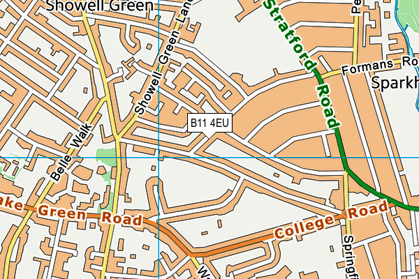 B11 4EU map - OS VectorMap District (Ordnance Survey)