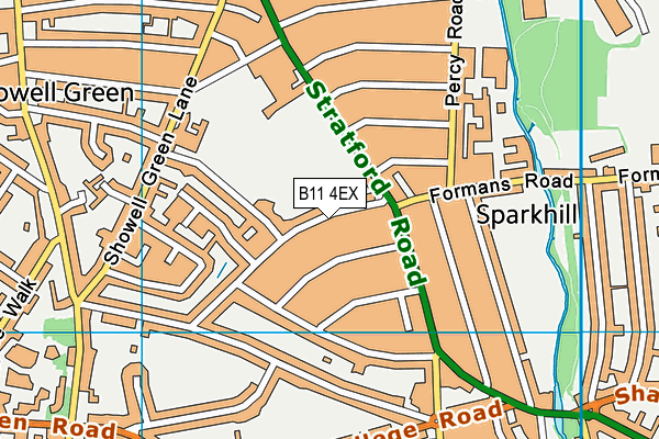 B11 4EX map - OS VectorMap District (Ordnance Survey)
