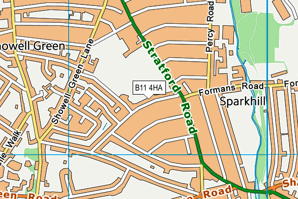 B11 4HA map - OS VectorMap District (Ordnance Survey)