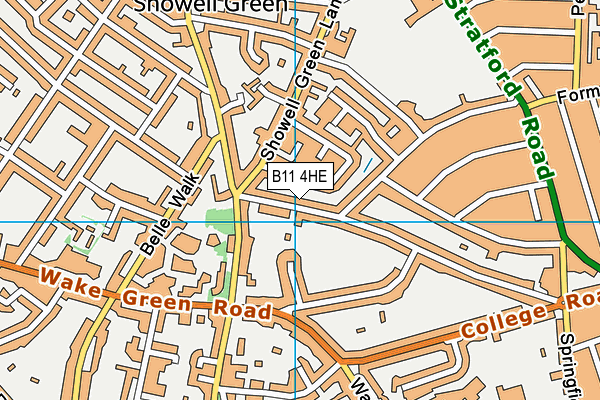 B11 4HE map - OS VectorMap District (Ordnance Survey)