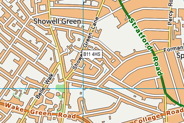 B11 4HS map - OS VectorMap District (Ordnance Survey)