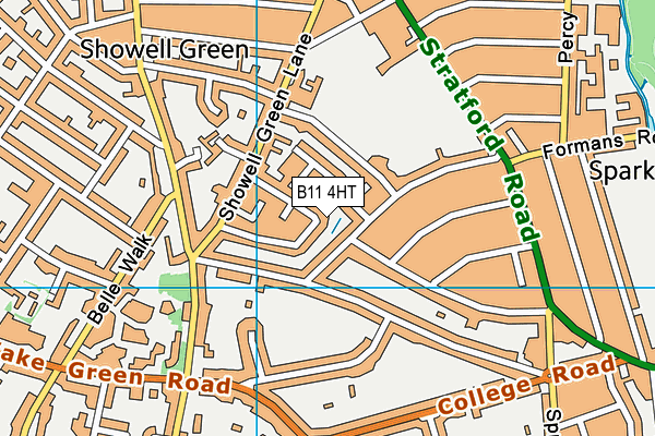 B11 4HT map - OS VectorMap District (Ordnance Survey)