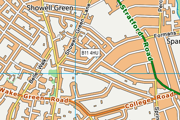 B11 4HU map - OS VectorMap District (Ordnance Survey)