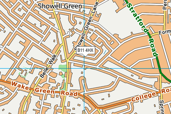 B11 4HX map - OS VectorMap District (Ordnance Survey)