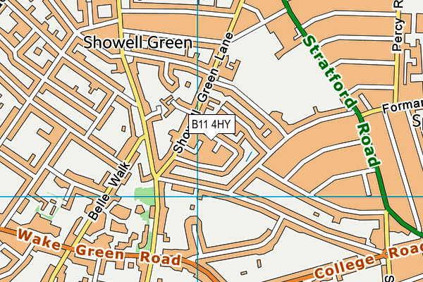 B11 4HY map - OS VectorMap District (Ordnance Survey)