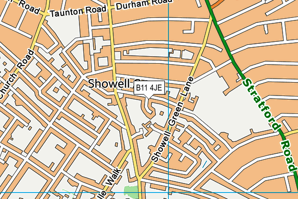 B11 4JE map - OS VectorMap District (Ordnance Survey)