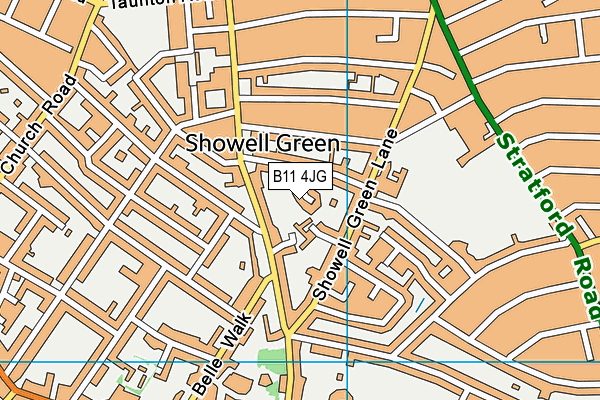 B11 4JG map - OS VectorMap District (Ordnance Survey)