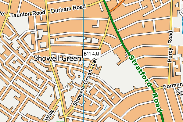 B11 4JJ map - OS VectorMap District (Ordnance Survey)