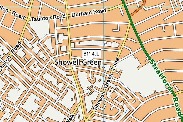 B11 4JL map - OS VectorMap District (Ordnance Survey)