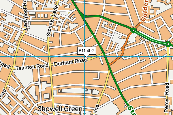 B11 4LG map - OS VectorMap District (Ordnance Survey)