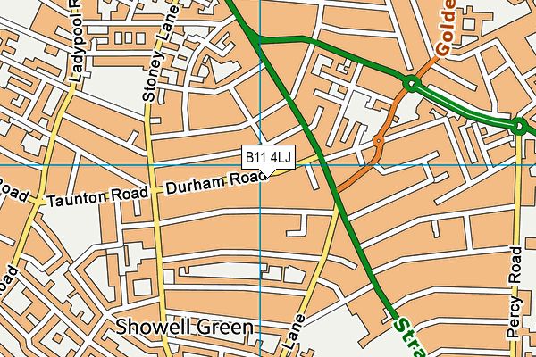 B11 4LJ map - OS VectorMap District (Ordnance Survey)