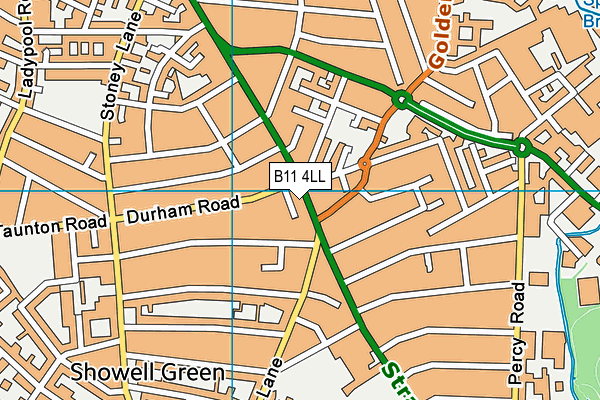 B11 4LL map - OS VectorMap District (Ordnance Survey)