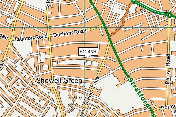 B11 4NH map - OS VectorMap District (Ordnance Survey)