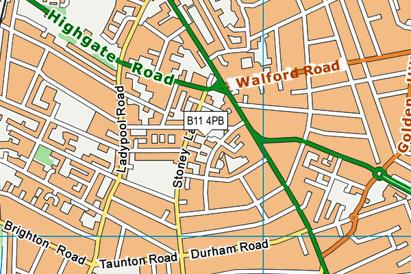 B11 4PB map - OS VectorMap District (Ordnance Survey)