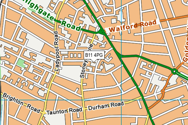 B11 4PG map - OS VectorMap District (Ordnance Survey)