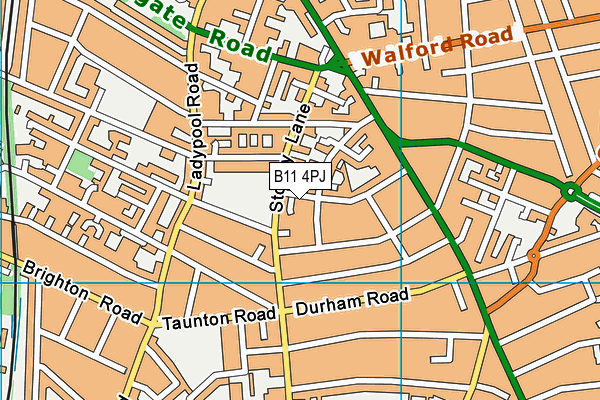 B11 4PJ map - OS VectorMap District (Ordnance Survey)