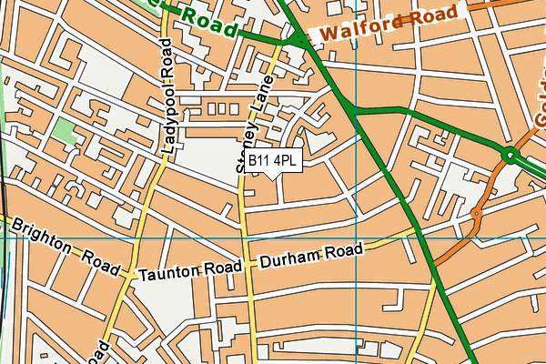 B11 4PL map - OS VectorMap District (Ordnance Survey)