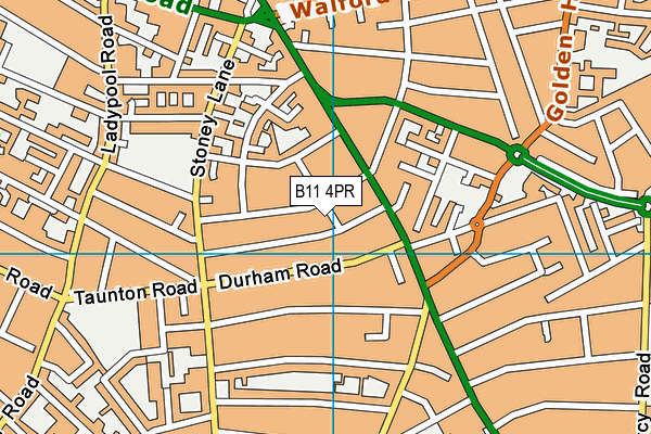 B11 4PR map - OS VectorMap District (Ordnance Survey)