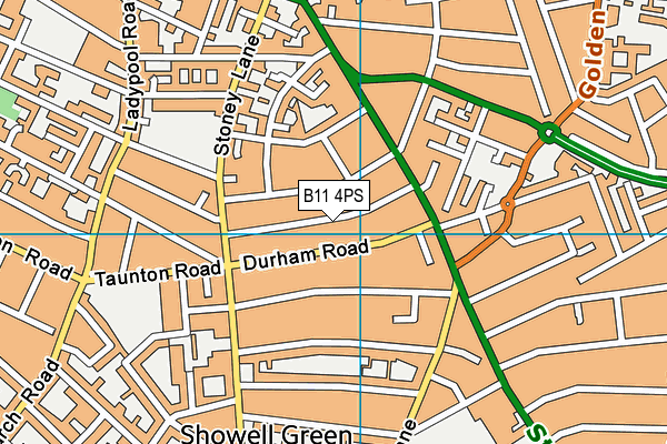 B11 4PS map - OS VectorMap District (Ordnance Survey)