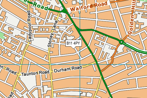 B11 4PY map - OS VectorMap District (Ordnance Survey)