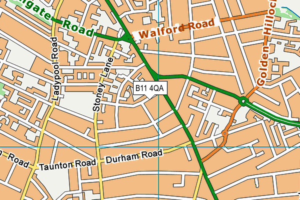 B11 4QA map - OS VectorMap District (Ordnance Survey)