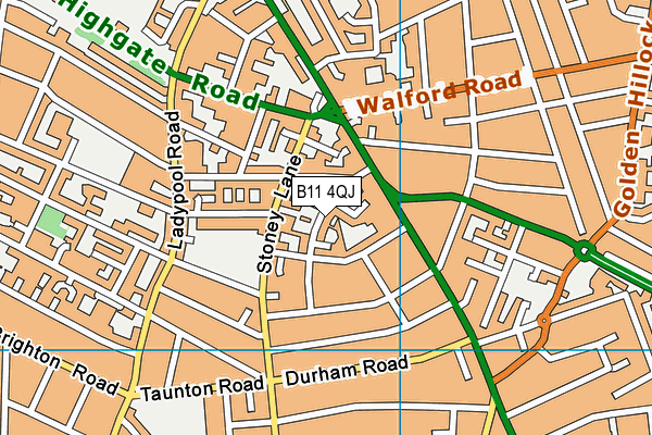B11 4QJ map - OS VectorMap District (Ordnance Survey)