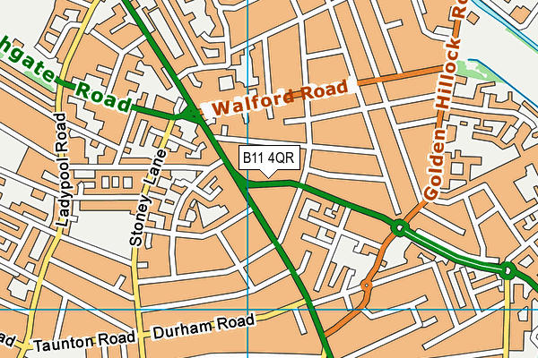 B11 4QR map - OS VectorMap District (Ordnance Survey)