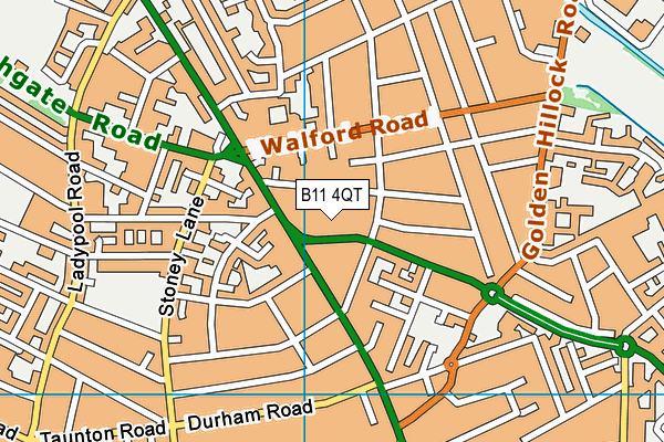 B11 4QT map - OS VectorMap District (Ordnance Survey)