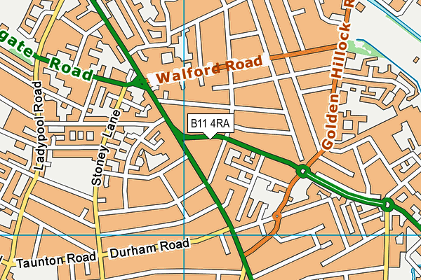 B11 4RA map - OS VectorMap District (Ordnance Survey)