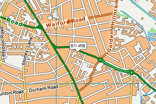 B11 4RB map - OS VectorMap District (Ordnance Survey)