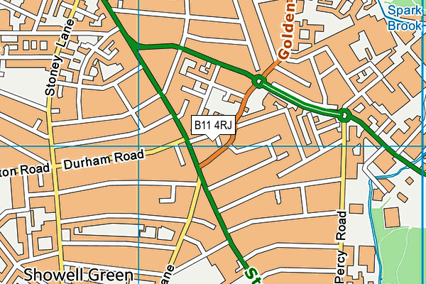 B11 4RJ map - OS VectorMap District (Ordnance Survey)