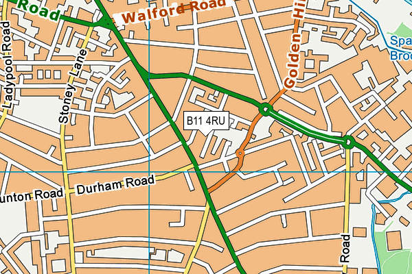 B11 4RU map - OS VectorMap District (Ordnance Survey)