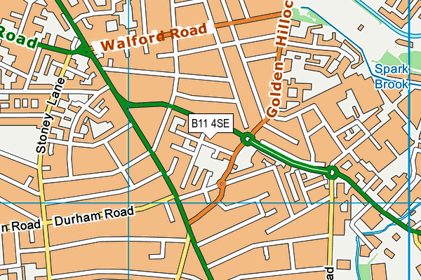 B11 4SE map - OS VectorMap District (Ordnance Survey)