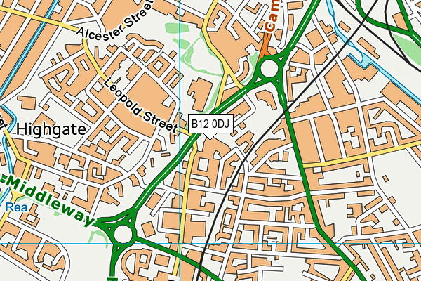 B12 0DJ map - OS VectorMap District (Ordnance Survey)