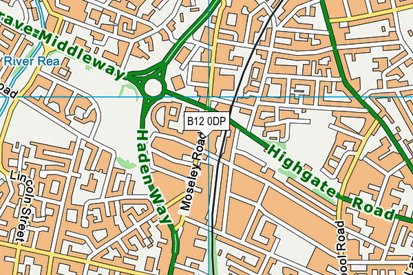 B12 0DP map - OS VectorMap District (Ordnance Survey)