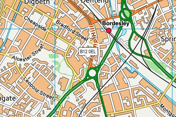 B12 0EL map - OS VectorMap District (Ordnance Survey)